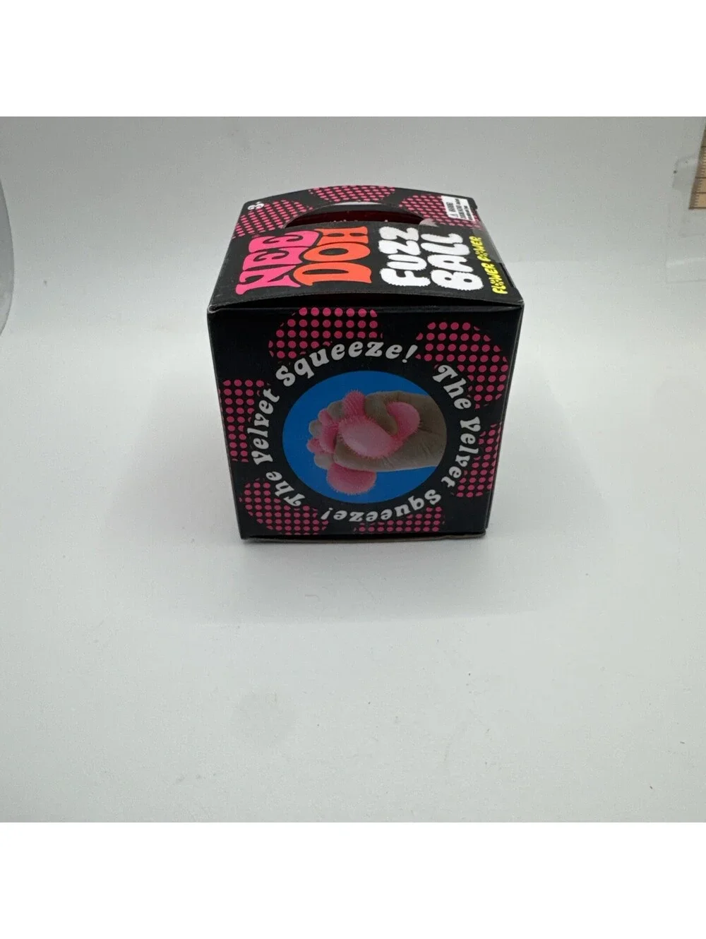 Schylling NeeDoh Fuzz Ball Flower Power Pink Velvet Squeeze Fidget Toy NEW